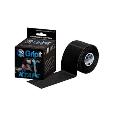Tape Kinesiology Gripit KTAPE Cotton/Lycra/Spandex 2"x5.5yd Adhesive Black Ea